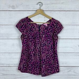 Lilly Pulitzer Gigi Giraffe Blouse Top Small